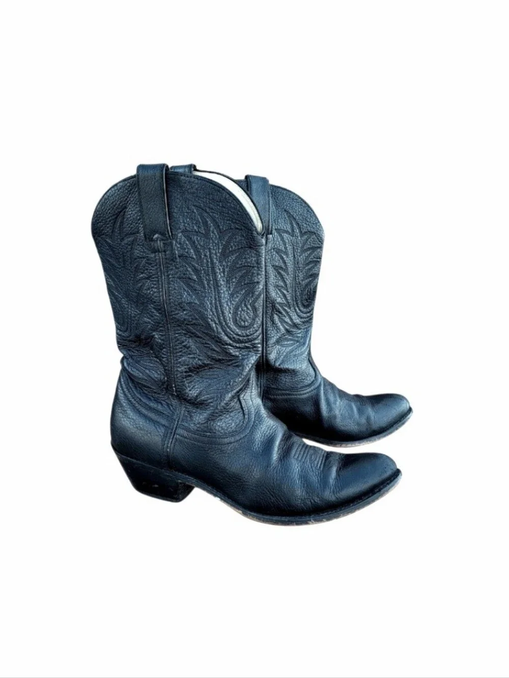 Durango Black Leather Pull On Cowboy Western Ranch Horse Riding Barn Boot Men 10